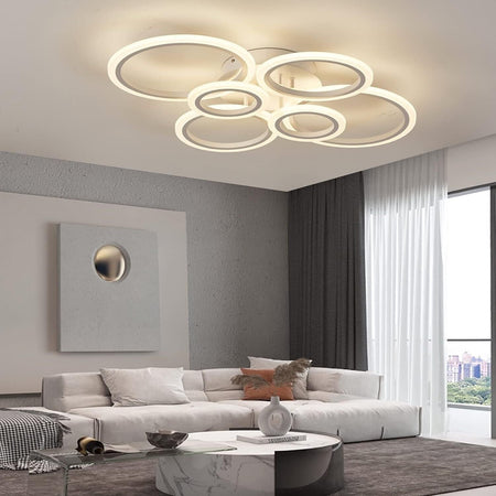 Plafoniera LED, diametro 80 cm, bianca, con funzione memoria, plafoniera