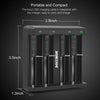 Caricabatterie 4 slot intelligente con display LCD universale per batterie ricaricabili agli ioni di litio 18650 18490 18350 17670 17500 16340 (RCR123) 14500 26650, A AA AAA SC