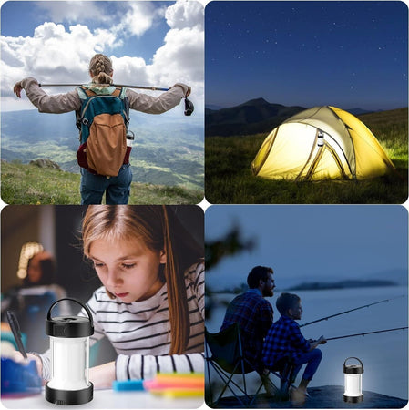 Lanterna da Campeggio a LED Ricaricabile,Lampada Magnetica Solare con Batterie