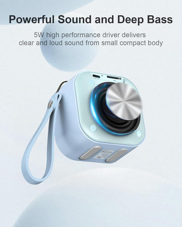EWA Mini altoparlante wireless Bluetooth con cordino wireless portatile Azzurro