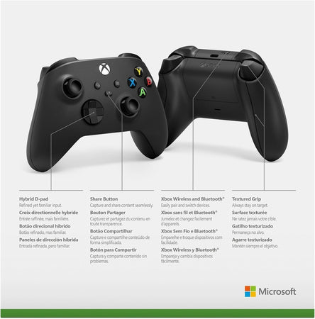 Xbox Controller Wireless - Carbon Black One, Series X|S, Windows 10/11, Android