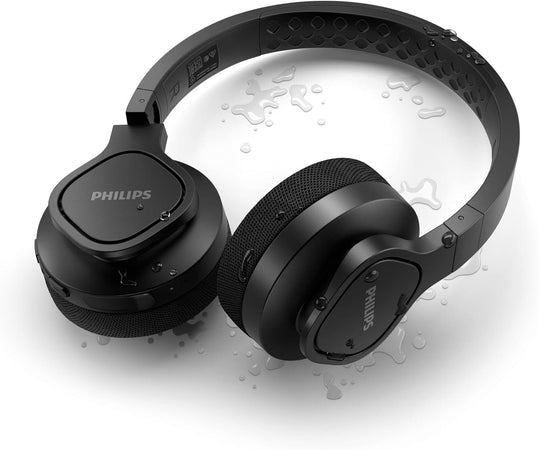 PHILIPS A4216BK/00 On-Ear Cuffie Sportive Wireless, Driver 40 mm, 35 Ore di Ripr