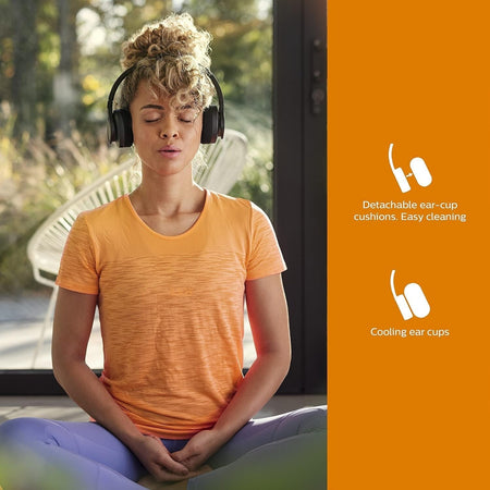 PHILIPS A4216BK/00 On-Ear Cuffie Sportive Wireless, Driver 40 mm, 35 Ore di Ripr