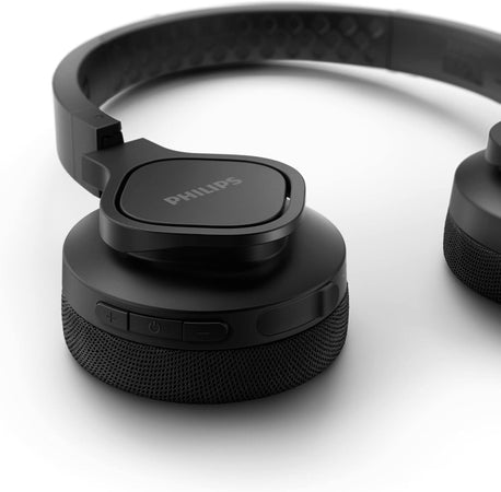 PHILIPS A4216BK/00 On-Ear Cuffie Sportive Wireless, Driver 40 mm, 35 Ore di Ripr