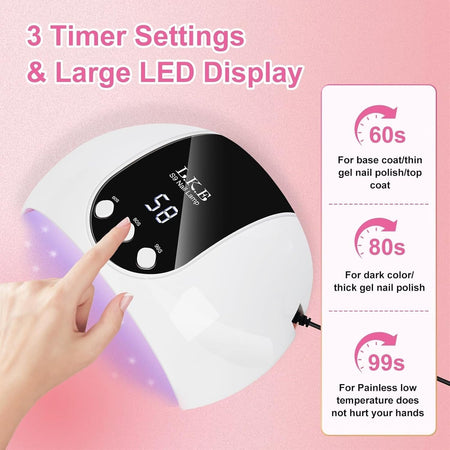 Lampada UV per unghie in gel 18 perle 3 impostazioni di timer sensore automatico