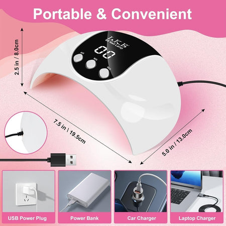 Lampada UV per unghie in gel 18 perle 3 impostazioni di timer sensore automatico