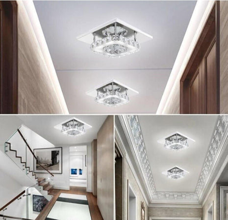 Plafoniera a LED DAXGD, in acciaio inox con cristallo specchiato