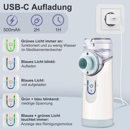 Aerosol portatile Gindoly, aerosol ultrasonico silenzioso per adulti e bambini