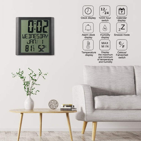 Orologio TS‑8608 da Parete Elettronico Multifunzionale Misuratore Temperatura um