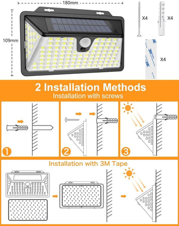 Luci di sicurezza solari 2 Kaulsoue per esterni con sensore di movimento Lampada