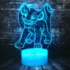 Lampada da tavolo a illusione 3D con luce notturna a LED, re della giungla