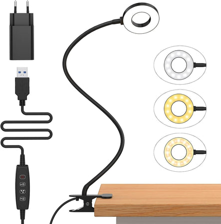 Lampada da lettura iZELL 23 LED con caricabatterie USB e clip Dimmerabile