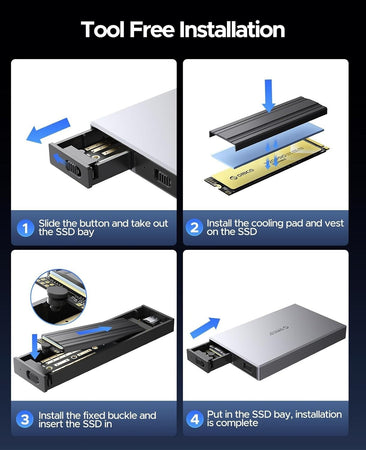 Contenitore ORICO M.2 NVME + SSD SATA a doppio alloggiamento