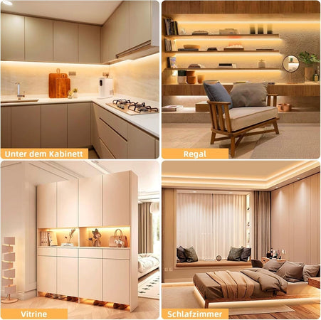 Striscia LED Sottopensile 2 m Bianco Caldo LED 3000 K Bianco Caldo adesiva Lemom