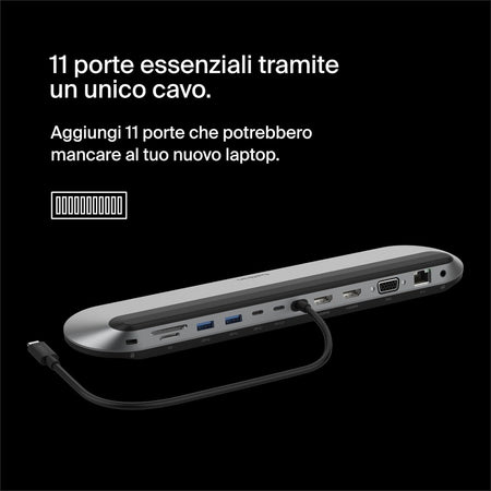 Belkin Connect Dock Pro USB-C 11 in 1-Pro Dock supporta 3 monitor Silicon Motion