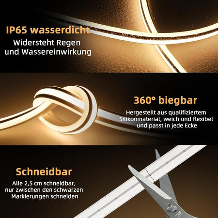 Striscia LED Sottopensile 2 m Bianco Caldo LED 3000 K Bianco Caldo adesiva Lemom