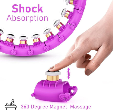Hoola Hoop Pneumatico Adulti 24 Ruote Regolabili con Massaggio a 360 Gradi e Dat