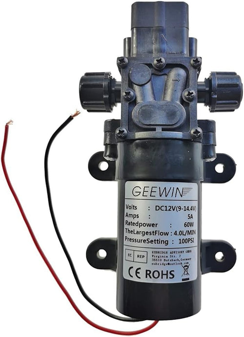Pompa a membrana ad alta pressione per acqua dolce, DC12V 100PSI 4,0 l/m
