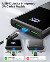 Power Bank 10500mAh Ultra Sottile & Leggero Caricatore Portatile con 3 Uscite