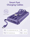 Power bank con Cavi Incorporati 20000mAh, PowerBank USB C a Ricarica Rapid VRURC