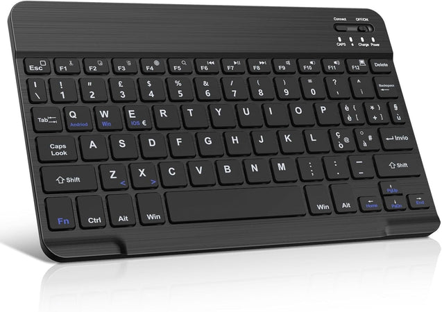 WAVATA Tastiera Bluetooth Wireless Portatile da 10 Pollici ricaricabile