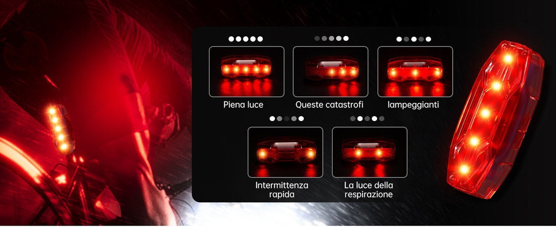 Luci Bicicletta LED Accessori Luce Bici Ricaricabili USB Anteriore Posteriore