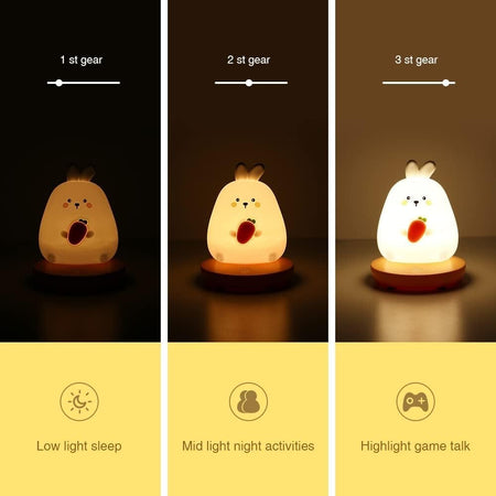 Luce Notturna Bambini Silicone USB Ricaricabile Regolabile Per Cameretta Bambini