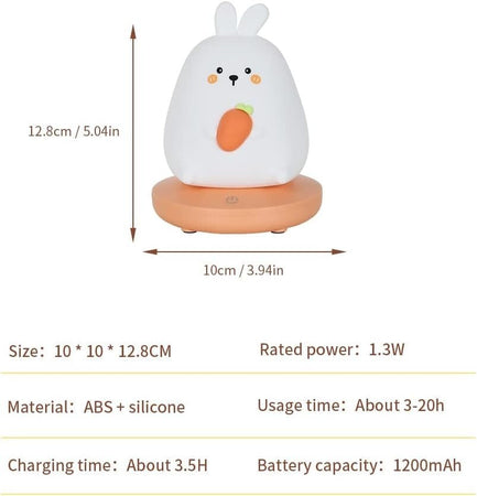 Luce Notturna Bambini Silicone USB Ricaricabile Regolabile Per Cameretta Bambini