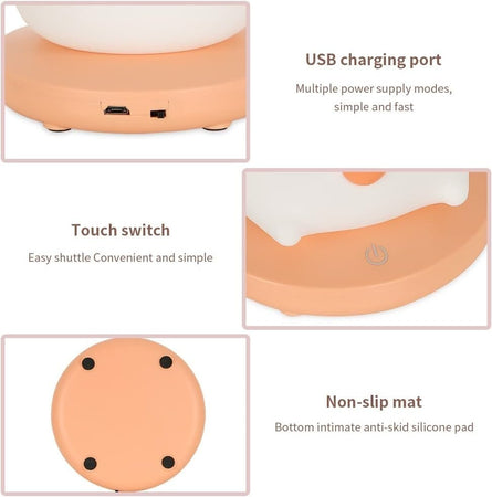 Luce Notturna Bambini Silicone USB Ricaricabile Regolabile Per Cameretta Bambini