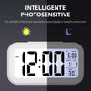 Orologio sveglia digitale da comodino tavolo a batteria temperatura data bianco