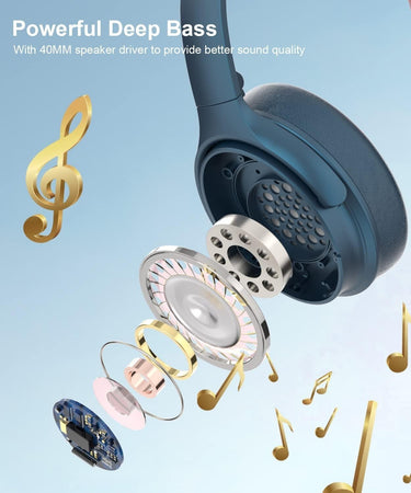 Cuffie INFURTURE con cancellazione attiva del rumore, cuffie Bluetooth wireless