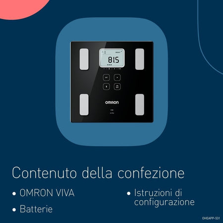 Bilancia OMRON VIVA Bluetooth Smart per la composizione corporea metabolismo BMI