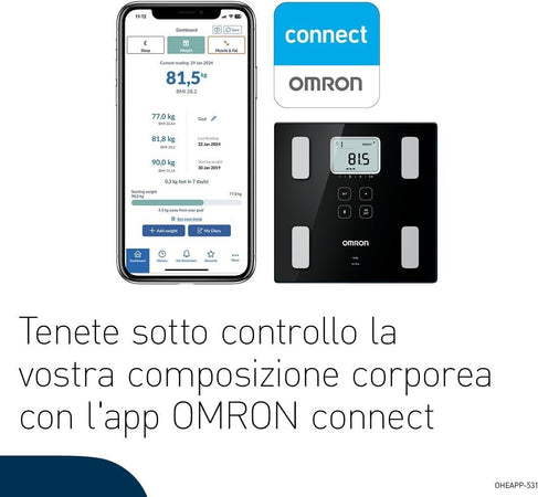 Bilancia OMRON VIVA Bluetooth Smart per la composizione corporea metabolismo BMI
