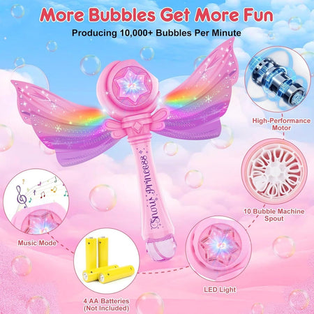 Macchina  Bacchette per bolle di sapone per bambine con luce e musica