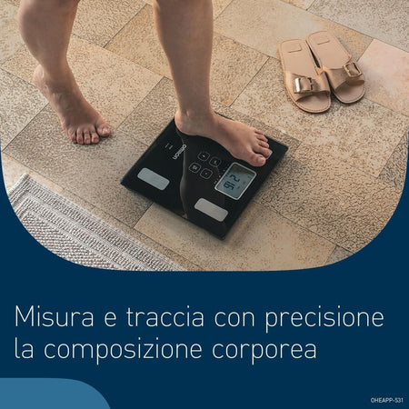 Bilancia OMRON VIVA Bluetooth Smart per la composizione corporea metabolismo BMI