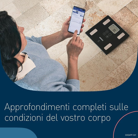 Bilancia OMRON VIVA Bluetooth Smart per la composizione corporea metabolismo BMI