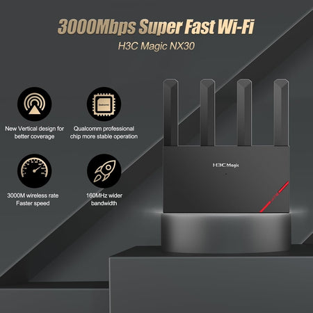 Router WLAN H3C Magic NX30 Wi-Fi 6 2402 Mbps 5 GHz, 574 Mbps 2,4 GHz,1 porta WAN
