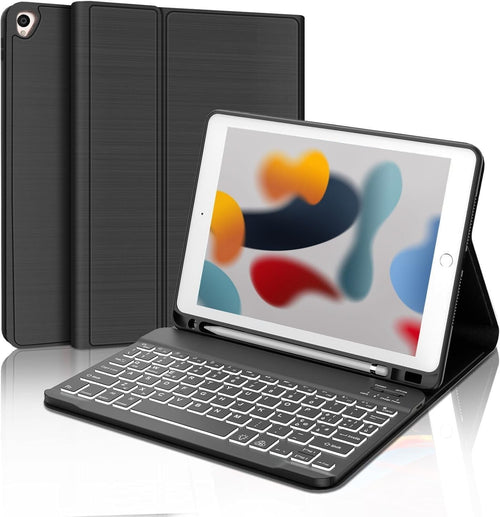 Cover e Tastiera per iPad 9a/8a/7a Generazione, per iPad 10.2 Retroilluminata