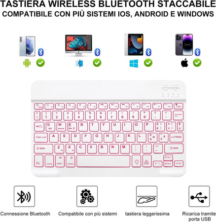 Tastiera per iPad 9 Generazione Custodia con Tastiera per iPad 9 10.2"