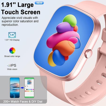 Smartwatch uaue T60 Donna 1.91" Orologio Fitness chiamate IP68 Sportivo SpO2