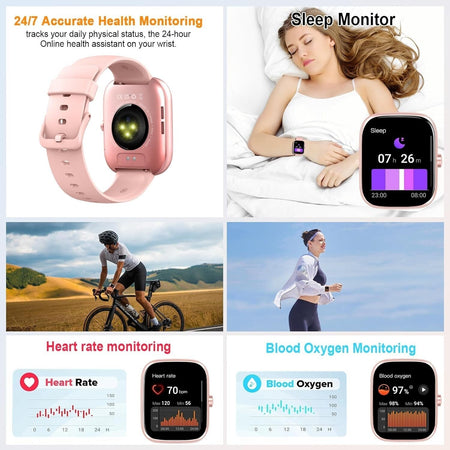 Smartwatch uaue T60 Donna 1.91" Orologio Fitness chiamate IP68 Sportivo SpO2