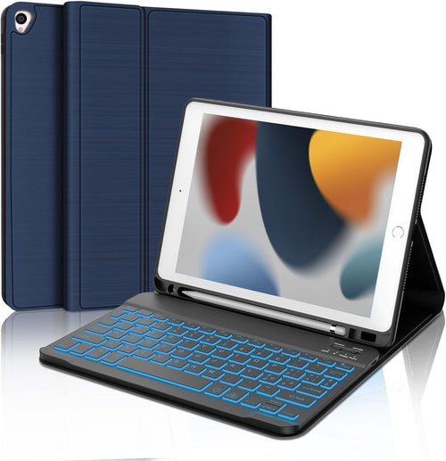 Cover e Tastiera per iPad 9a/8a/7a Generazione, per iPad 10.2 Retroilluminata