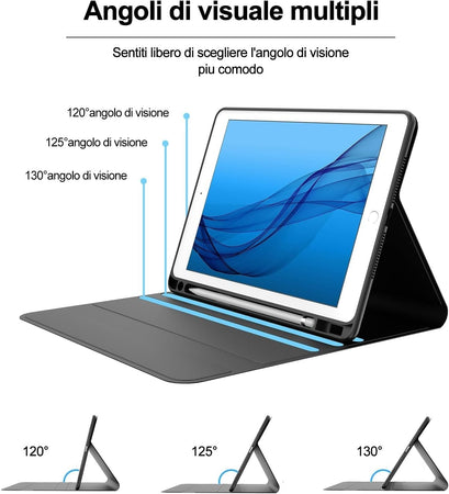 Cover e Tastiera per iPad 9a/8a/7a Generazione, per iPad 10.2" Retroilluminata