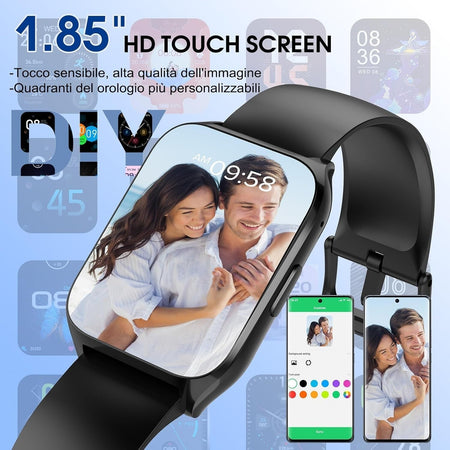 Smartwatch Orologio Uomo Donna chiamate Contapassi Sonno 112 Mod sportive IP65