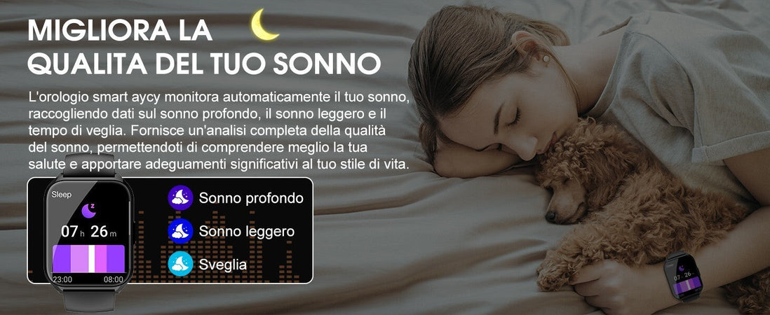 Smartwatch Orologio Uomo Donna chiamate Contapassi Sonno 112 Mod sportive IP65