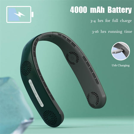 Mini ventilatore da collo senza lama a mani libere 4000 mAh USB