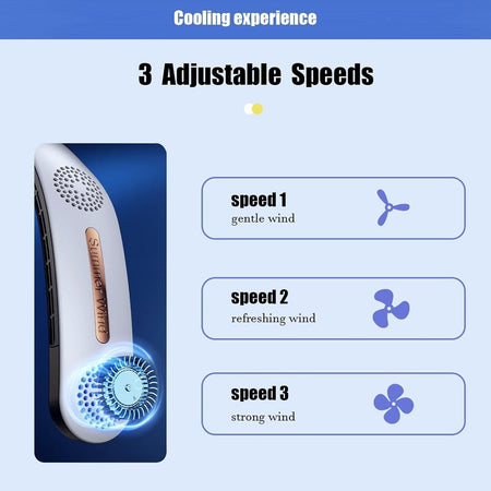 Mini ventilatore da collo senza lama a mani libere 4000 mAh USB