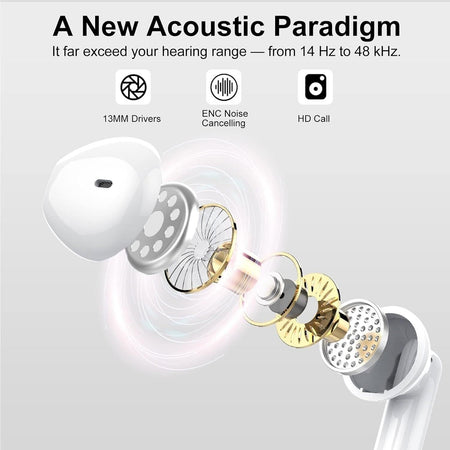 Cuffie Bluetooth Auricolari Bluetooth 5.3 Con Stereo Hifi Immersivo wireless