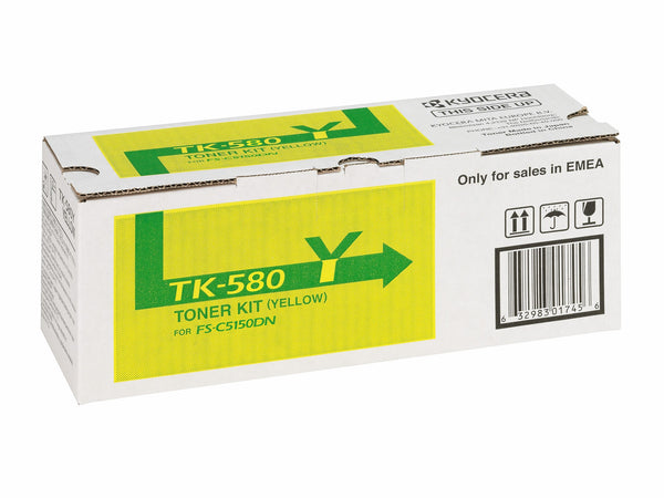 KYOCERA TK-580Y Toner Giallo per ECOSYS P6021cdn e FS-C5150dn da 2.800 pagine in formato A4 (ISO/IEC