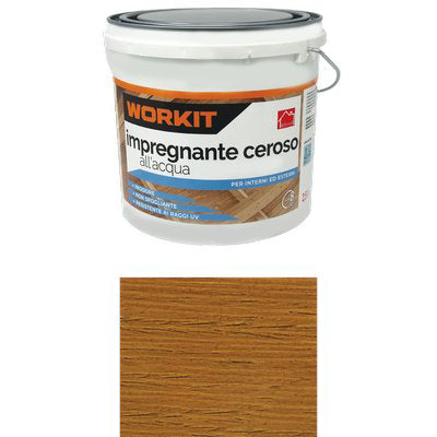 Impregnante Ceroso Acqua Workit - Castagno Lt 2,5- 2 Pezzi